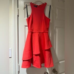 bebe Vibrant Red Asymmetrical Dress size XS